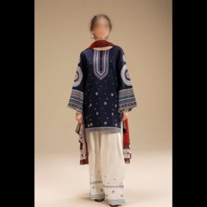 3-Piece Unstitched Naqashi Apparel Heavy Embroidered Linen Suit | LBX-1017