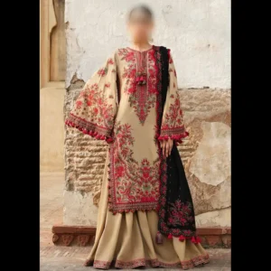 3 Piece Naqashi Apparel Unstitched Full Embroidered Suit | LBX-1010