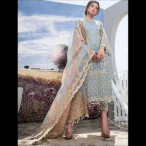 3-Piece Unstitched Naqashi Apparel Heavy EMB Organza Suit | LBX-1055