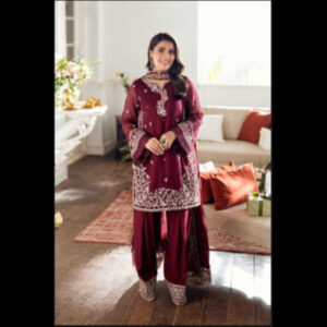 3-Piece Unstitched Naqashi Apparel Fully Heavy EMB Chiffon Suit | LBX-1078