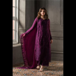 3-Piece Unstitched Naqashi Apparel Fully Heavy EMB Chiffon Suit | LBX-1060