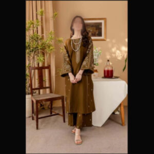 2-Piece Unstitched Naqashi Apparel Fully EMB Linen Suit | LBX-1032