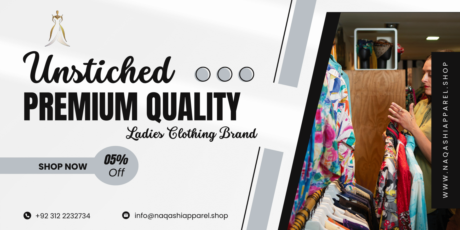 Black And White Modern Fashion Sale Banner Landscape (2)