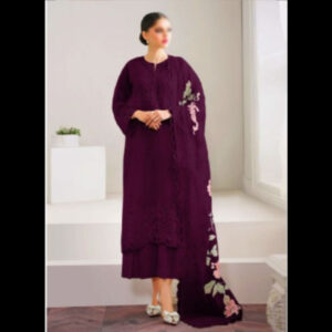 3-Piece Unstitched Naqashi Apparel Heavy EMB Organza Suit | LBX-1048
