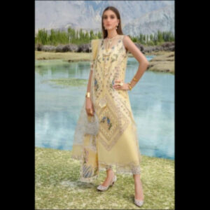 3-Piece Unstitched Naqashi Apparel EMB Chiffon Suit | LBX-1067