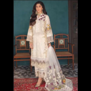 3-Piece Unstitched Naqashi Apparel Fully Heavy EMB Lawn Suit | LBX-1068