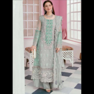 3-Piece Unstitched Naqashi Apparel EMB Chiffon Suit | LBX-1053