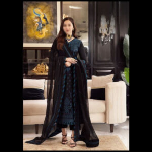 3-Piece Unstitched Naqashi Apparel EMB Chiffon Suit | LBX-1046