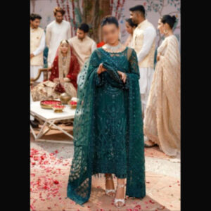 3-Piece Unstitched Naqashi Apparel Full EMB Organza Suit | LBX-1041