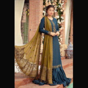 3-Piece Unstitched Naqashi Apparel Heavy Embroidered Chiffon Suit | LBX-1039
