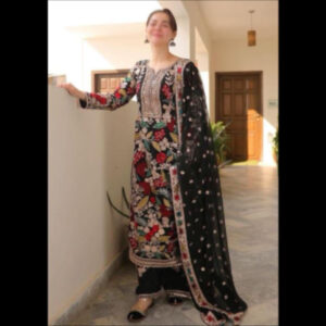 3-Piece Unstitched Naqashi Apparel EMB Chiffon Suit | LBX-1074