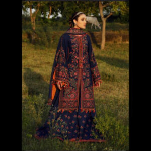 3-Piece Unstitched Naqashi Apparel EMB Chiffon Suit | LBX-1083