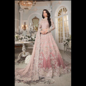 3-Piece Unstitched Naqashi Apparel Fully EMB Net Bridal Maxi | LBX-1084