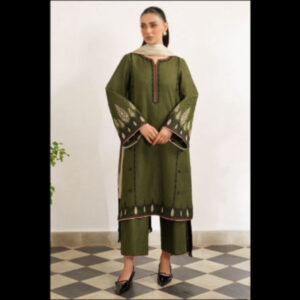 3-Piece Unstitched Naqashi Apparel EMB Winter Suit | LBX-2001