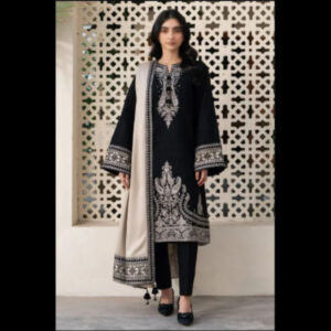 3-Piece Unstitched Naqashi Apparel Full EMB Winter Suit | LBX-1097