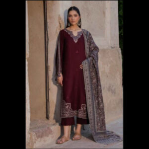 3-Piece Unstitched Naqashi Apparel Full EMB Winter Suit | LBX-1098