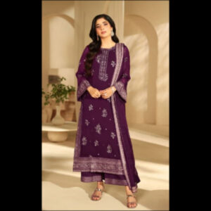 3-Piece Unstitched Naqqashi Apparel EMB Chiffon Suit | LBX-2035