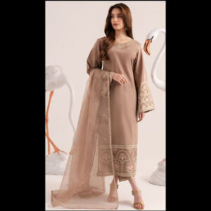 3-Piece Unstitched Naqashi Apparel EMB Chiffon Suit | LBX-2027