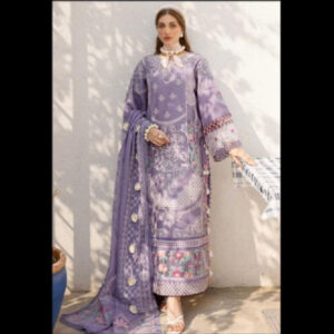 3-Piece Unstitched Naqqashi Apparel EMB Cotton Suit | LBX-2048