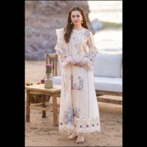 3-Piece Unstitched Naqqashi Apparel EMB Chicken Karri Lawn Suit | LBX-2063
