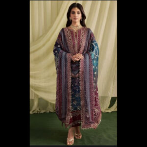 3-Piece Unstitched Naqqashi Apparel Printed & EMB Lawn Suit | LBX-2068