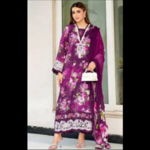 3-Piece Unstitched Naqqashi Apparel Heavy EMB Lawn Suit | LBX-2077