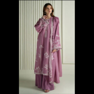 3-Piece Unstitched Naqqashi Apparel Full EMB Lawn Suit | LBX-2086