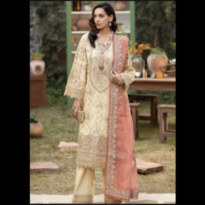3-Piece Unstitched Naqqashi Apparel Heavy EMB Chicken Karri Lawn Suit | LBX-3000