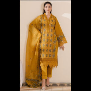 3-Piece Unstitched Naqqashi Apparel Full Heavy EMB With Chicken Karri Suit | LBX-3009