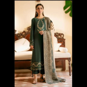 3-Piece Unstitched Naqqashi Apparel EMB Lawn Suit | LBX-3012