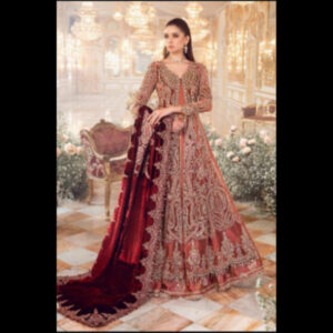 3-Piece Unstitched Naqqashi Apparel Fully EMB Net Frock | LBX-1013