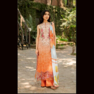 3-Piece Unstitched Naqqashi Apparel Printed Lawn Suit | LBX-3025