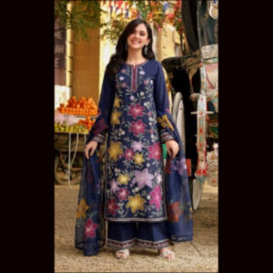 3-Piece Unstitched Naqqashi Apparel Heavy EMB With Digital Printed Lawn Suit | LBX-3030