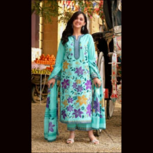 3-Piece Unstitched Naqqashi Apparel Heavy EMB With Digital Printed Lawn Suit | LBX-3033