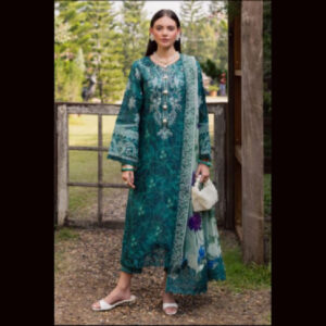 3-Piece Unstitched Naqqashi Apparel EMB With Digital Printed Lawn Suit | LBX-3035