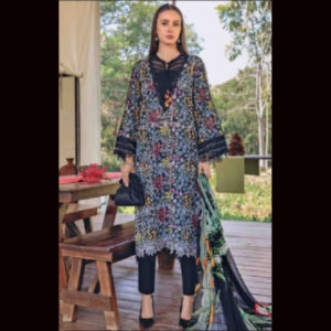 3-Piece Unstitched Naqqashi Apparel Printed with Chicken karri Lawn Suit | LBX-3036