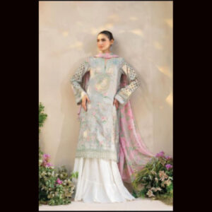 3-Piece Unstitched Naqqashi Apparel Printed with Chicken karri Lawn Suit | LBX-3037