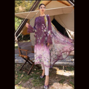 3-Piece Unstitched Naqqashi Apparel Fully Heavy EMB With Printed Lawn Suit | LBX-3041