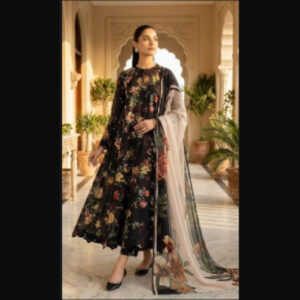 3-Piece Unstitched Naqqashi Apparel Printed with Chicken karri Lawn Suit | LBX-3044