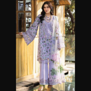 3-Piece Unstitched Naqqashi Apparel Fully Heavy EMB With Printed Lawn Suit | LBX-3046