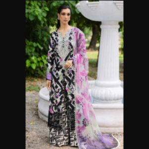 3-Piece Unstitched Naqqashi Apparel Printed Lawn Suit | LBX-3048