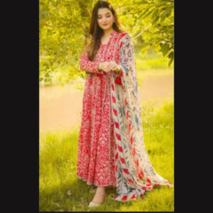 3-Piece Unstitched Naqqashi Apparel Printed Lawn Suit | LBX-3049