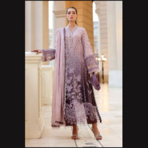 3-Piece Unstitched Naqqashi Apparel Fully Heavy EMB With Printed Lawn Suit | LBX-3055